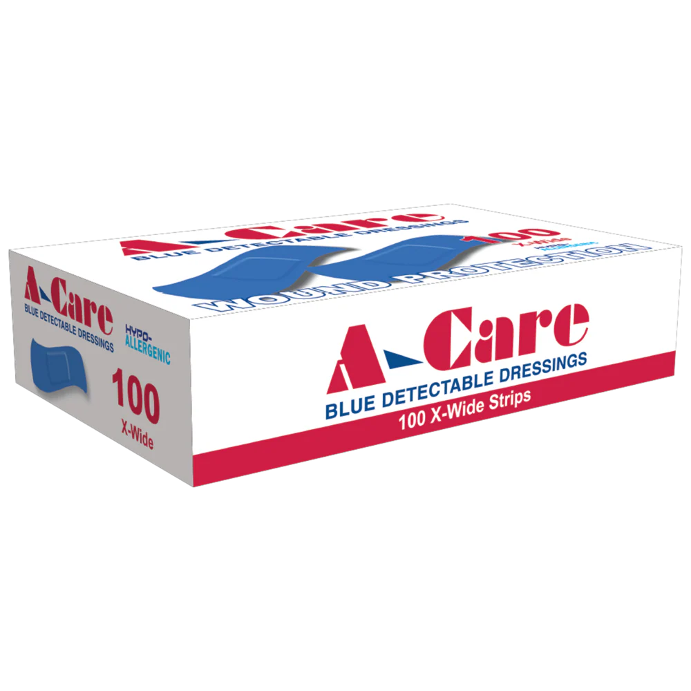 A-CARE Detectable Standard Strips 7.5 x 2.5cm Box/100 (Box of 12)
