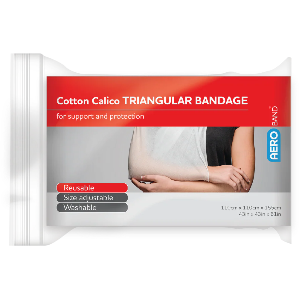 AEROBAND Cotton Calico Triangular Bandage 110 x 110 x 155cm Bag/10
