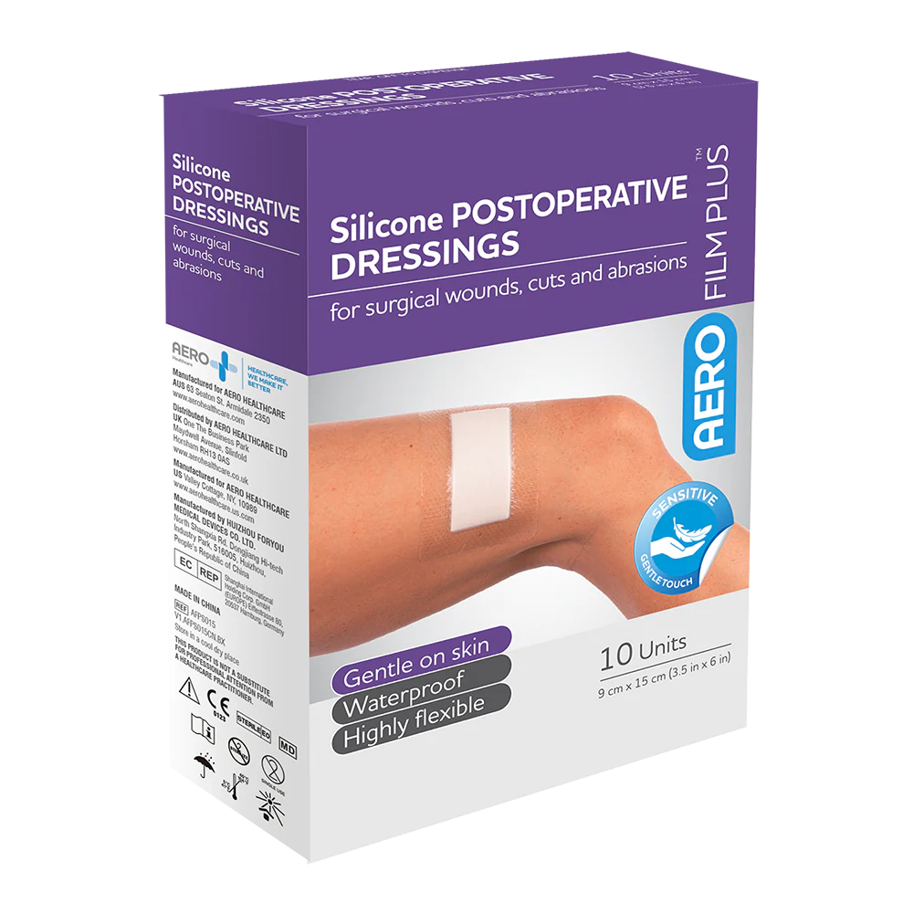 AEROFILM PLUS Sensitive Silicone Postoperative Dressing 9 x 15cm  Box/10