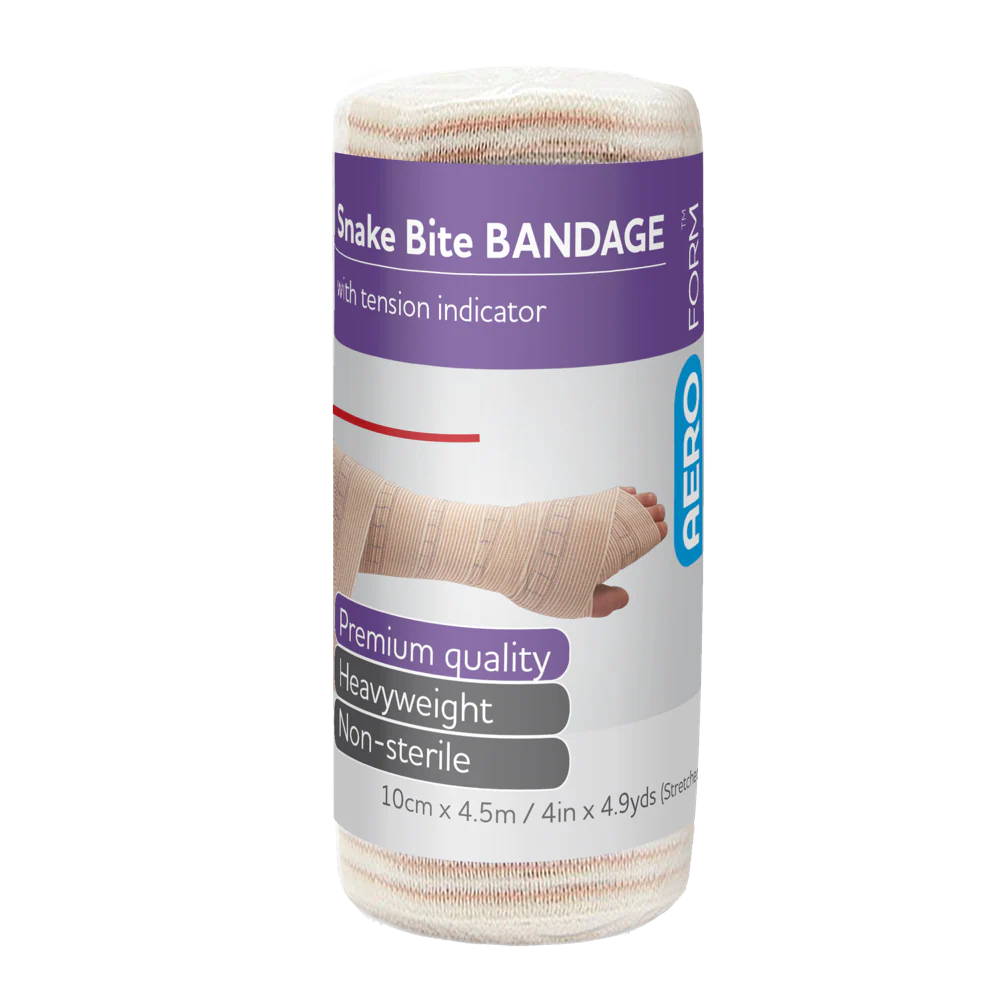AEROFORM Short Snake Bite Bandage with Indicator 10cm x 4.5M Wrap/12