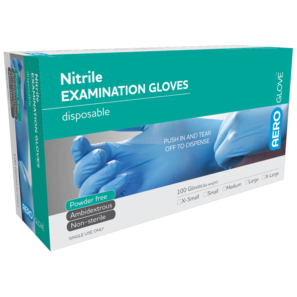 AEROGLOVE Large Nitrile Powder-Free Gloves Box/100