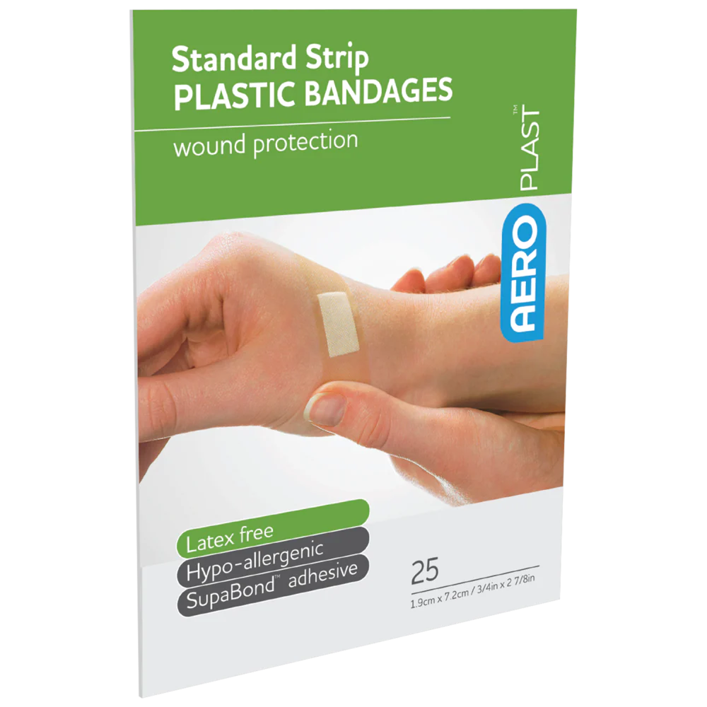 AEROPLAST Plastic Standard Strip 7.2 x 1.9cm Env/25 min order x 20