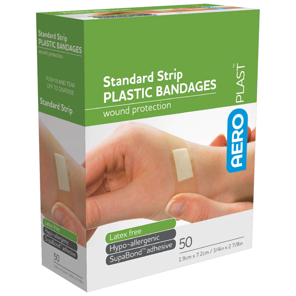 AEROPLAST Plastic Standard Strip 7.2 x 1.9cm Box/50 Min order x 12