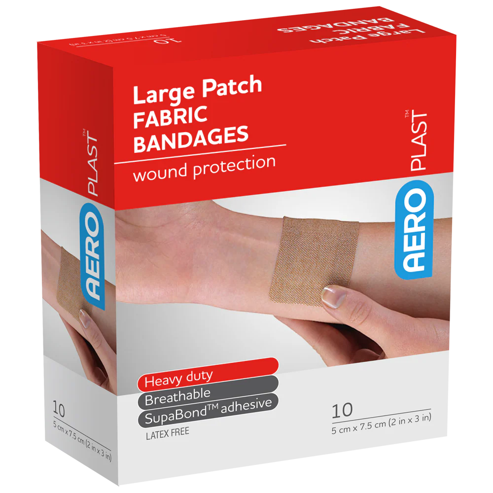 AEROPLAST Premium Fabric Large Patch 7.5 x 5cm Box/10 Min Order x 6