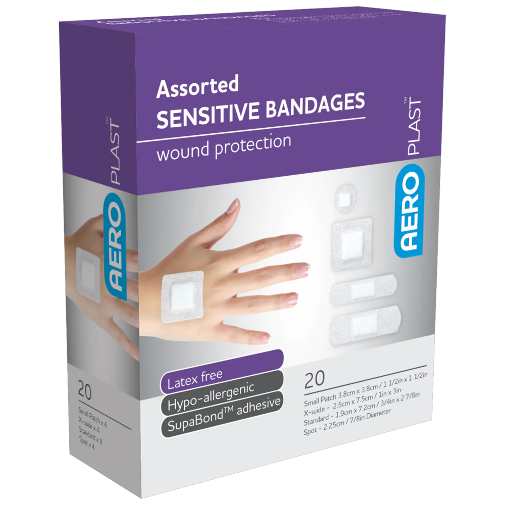 AEROPLAST Sensitive Assorted Dressings Box/20 Min Order: 6
