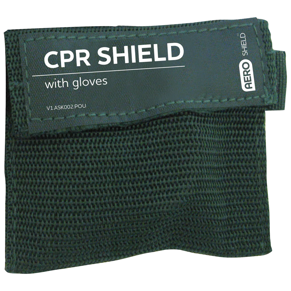 AEROSHIELD Key Ring CPR Face Shield + Gloves