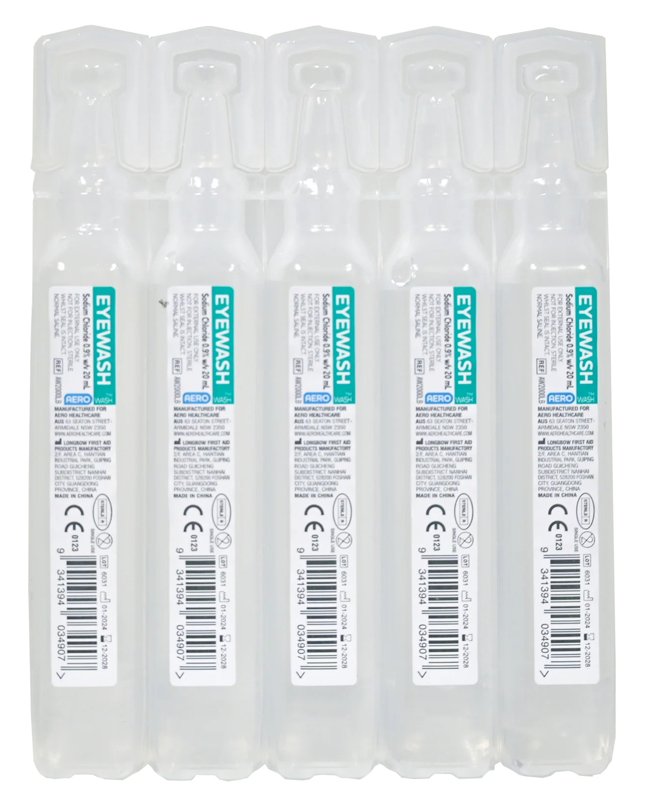 AEROWASH Sodium Chloride Eyewash Ampoule 20ml Carton / 250