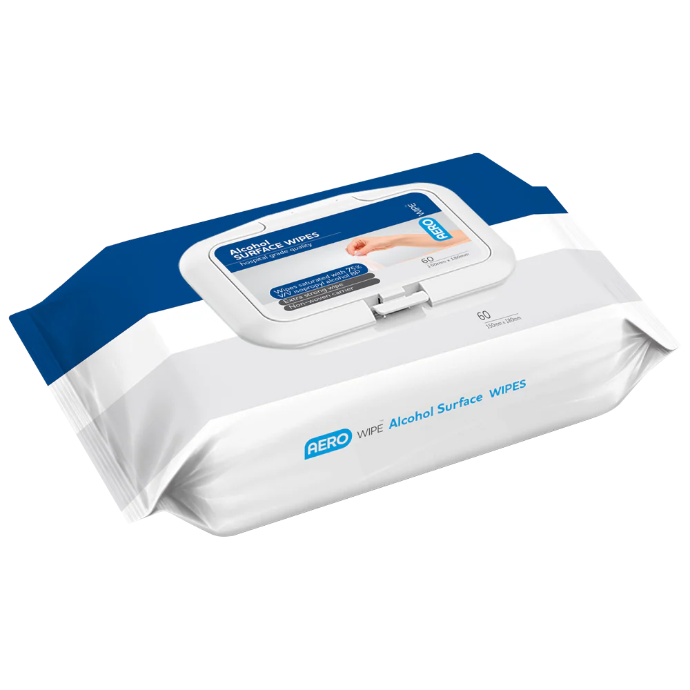 AEROWIPE 75% Isopropyl Alcohol Surface Wipes Pouch/60