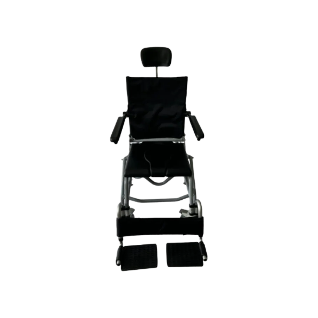 Aluminium Mobile Tilt-in-Space Shower & Toilet Commode Chair with Head Support (150kg SWL) - Image 3