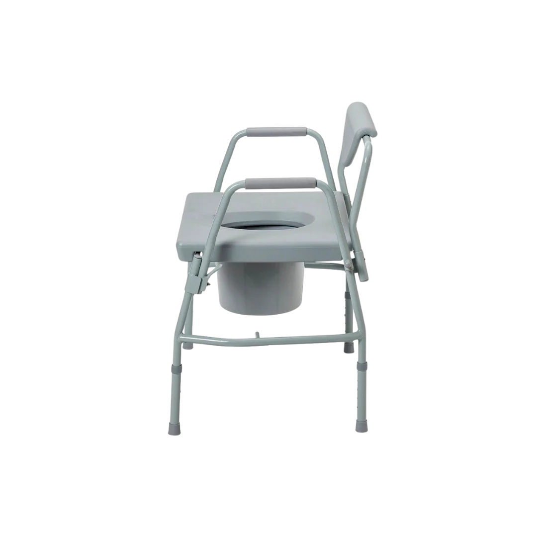 Extra-Wide Bariatric Commode Chair with Drop-Down Arms and Padded Seat (285kg SWL) - Image 4