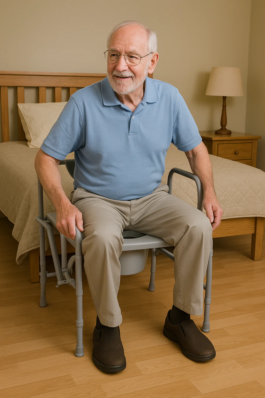 Extra-Wide Bariatric Commode Chair with Drop-Down Arms and Padded Seat (285kg SWL) - Image 5