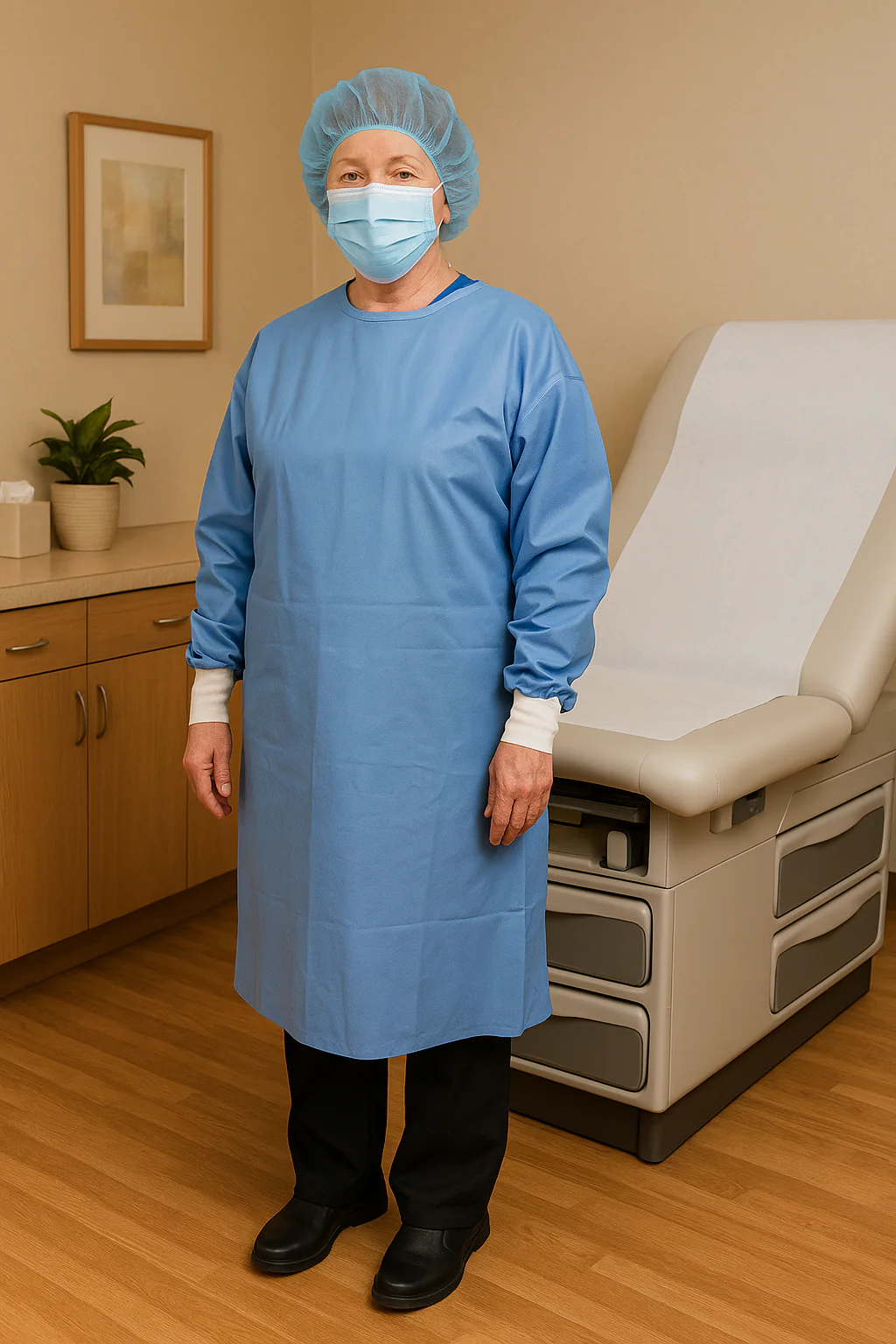 Bouffant Cap Disp Non Woven Blue - Image 2
