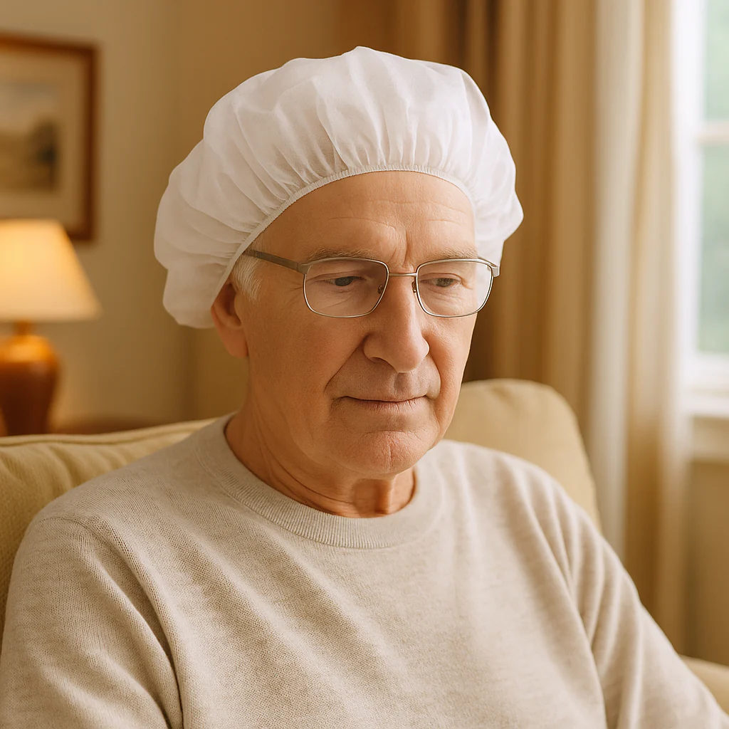 Bouffant Cap White Light Weight (Beret) - Image 2