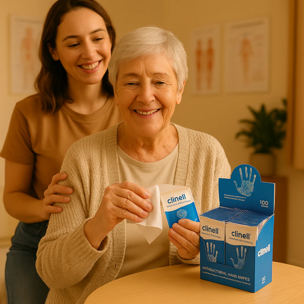 Clinell Antibacterial Hand Wipes Individually Wrapped B100 - Image 2