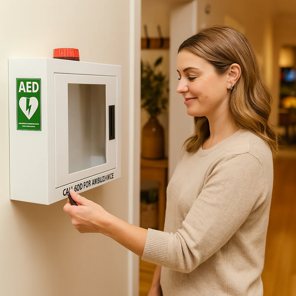 Custom Alarmed AED Cabinet with Strobe Light 42 x 38 x 15.5cm - Image 3