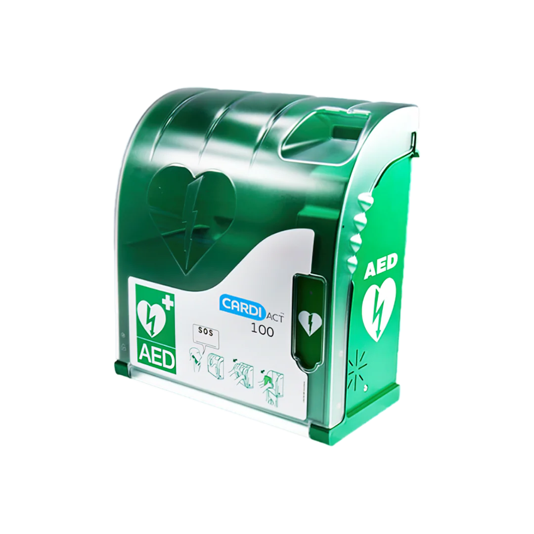 Custom Green Outdoor Alarmed AED Cabinet 42 x 38 x 15cm - Image 2