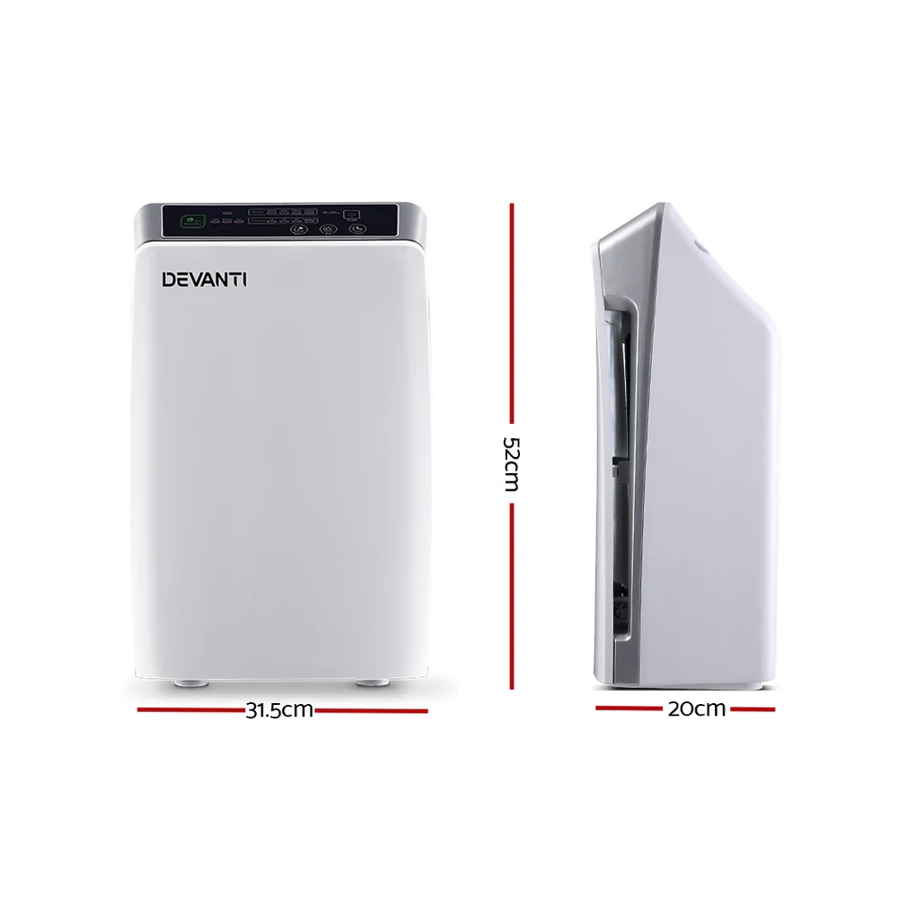 Devanti Air Purifier Cleaner Home Purifiers Odour Sensor HEPA Filter - Image 3