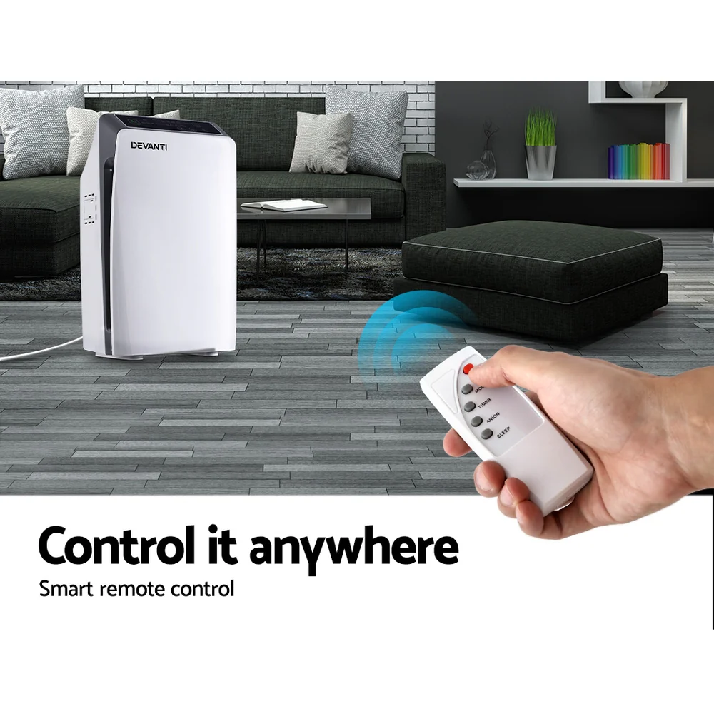 Devanti Air Purifier Cleaner Home Purifiers Odour Sensor HEPA Filter - Image 7