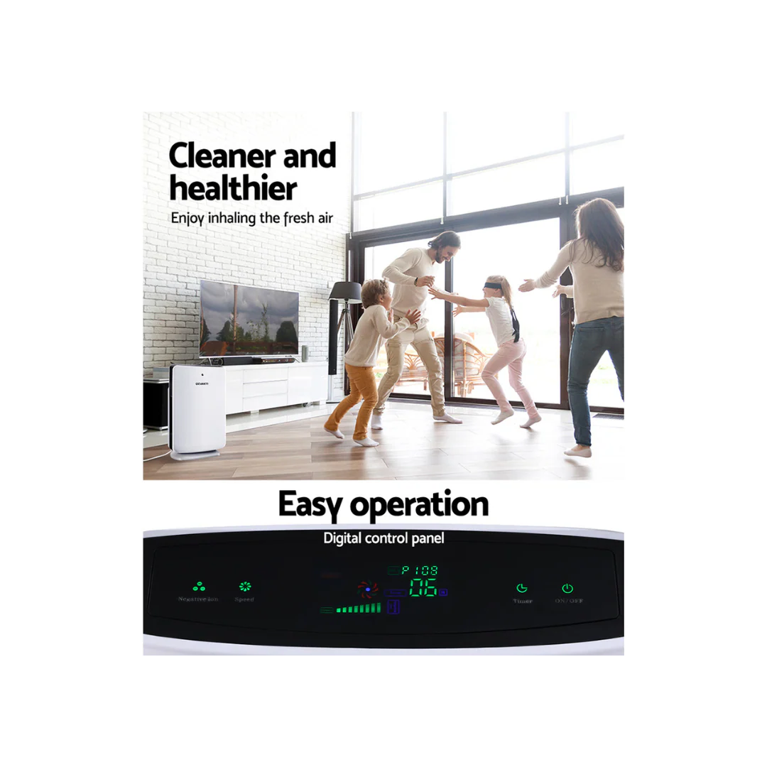 Devanti Air Purifier Freshener Carbon HEPA Filter Home Office Odour Cleaner - Image 6