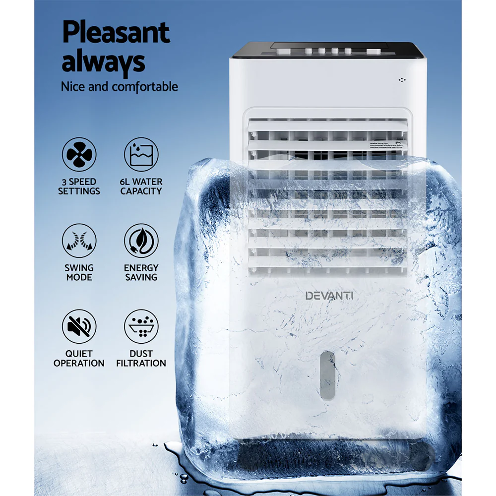 Devanti Evaporative Air Cooler Conditioner Portable 6L Cooling Fan Humidifier - Image 5