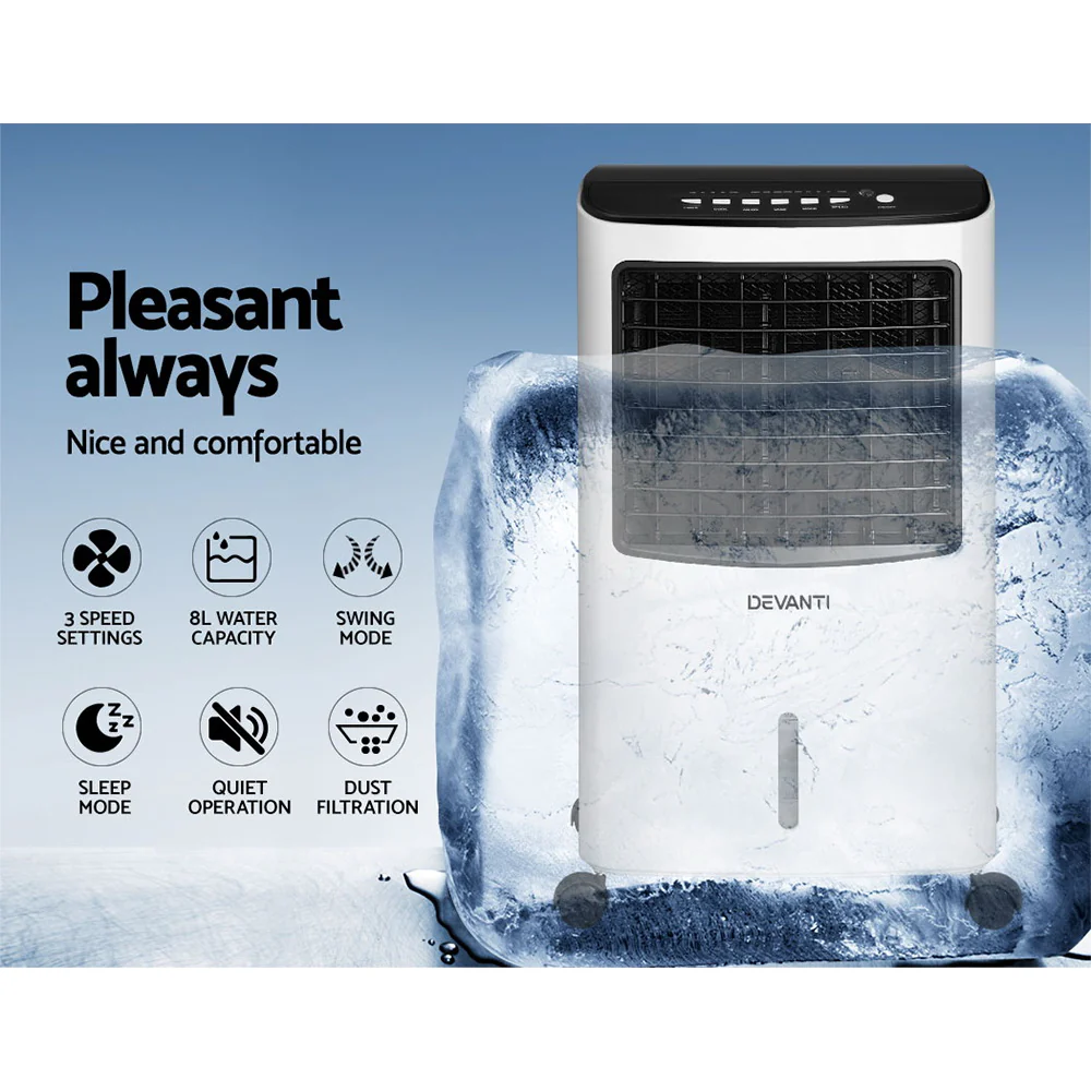 Devanti Evaporative Air Cooler Conditioner Portable 8L Cooling Fan Humidifier - Image 6