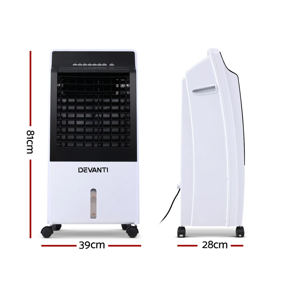 Devanti Evaporative Air Cooler Potable Fan Cooling Remote Control LED Display - Image 3
