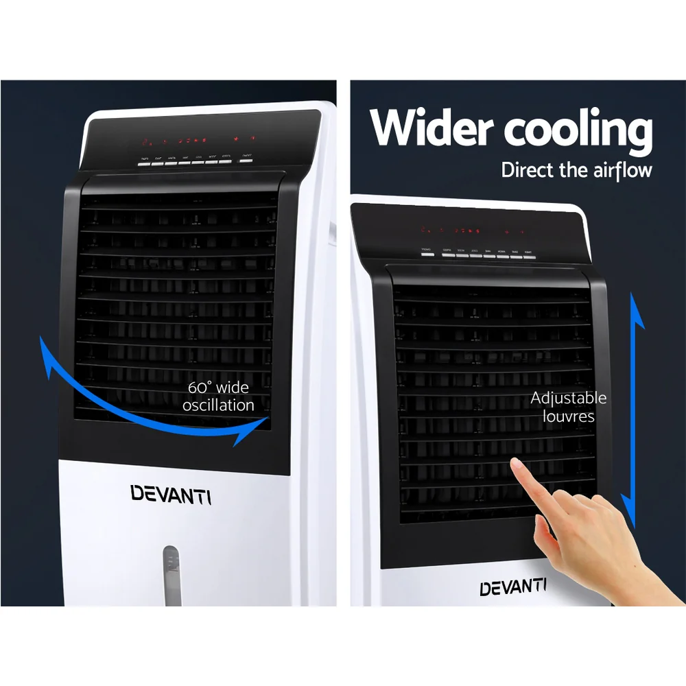 Devanti Evaporative Air Cooler Potable Fan Cooling Remote Control LED Display - Image 6