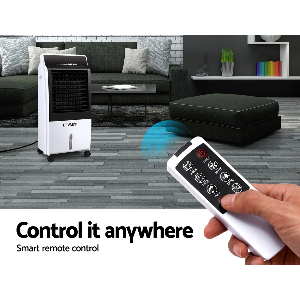 Devanti Evaporative Air Cooler Potable Fan Cooling Remote Control LED Display - Image 7