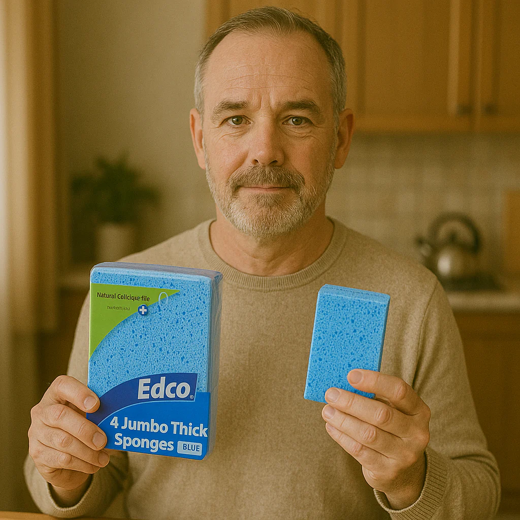 Edco Jumbo Sponge 4 Pack - Blue - Image 2
