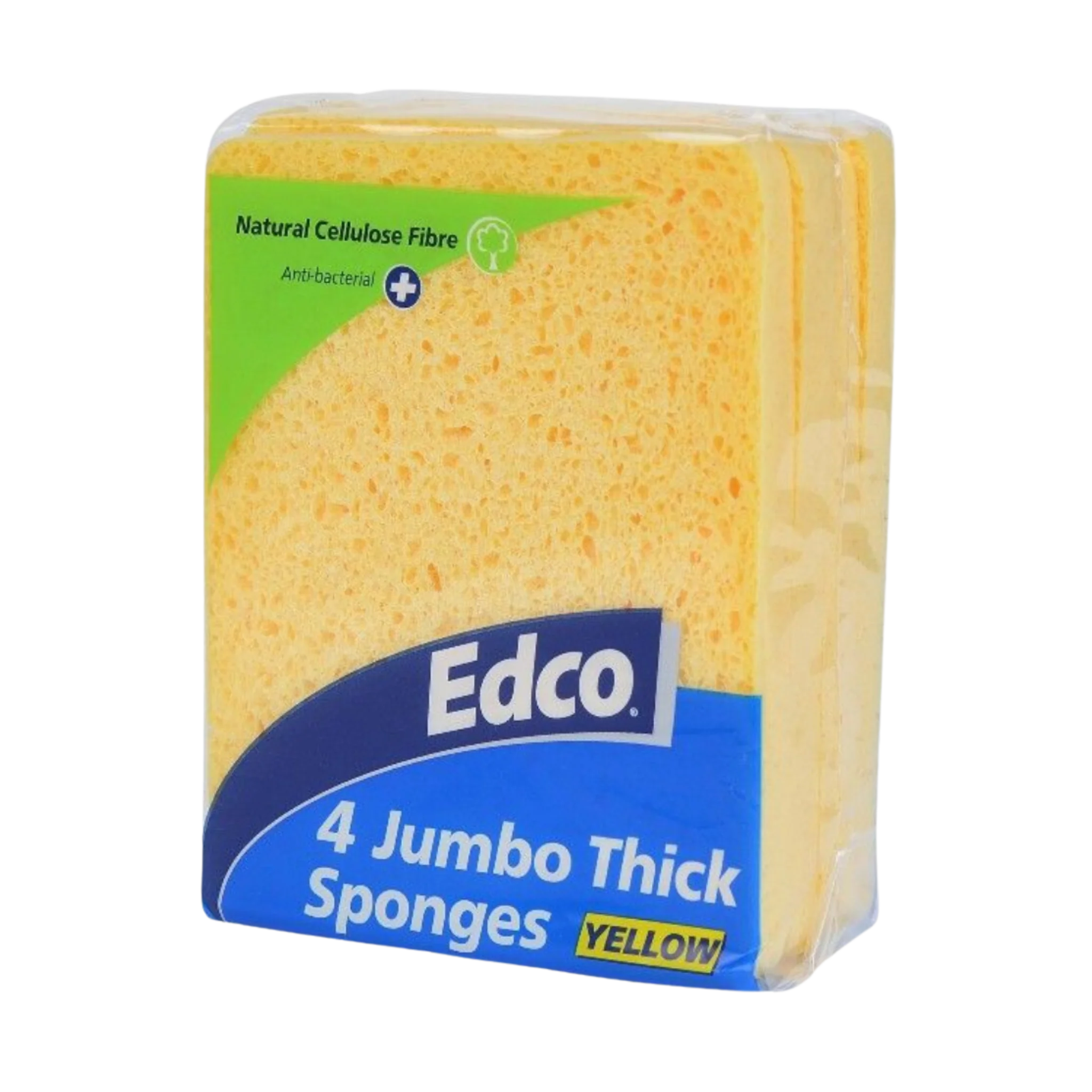 Edco Jumbo Sponge 4 Pack - Yellow