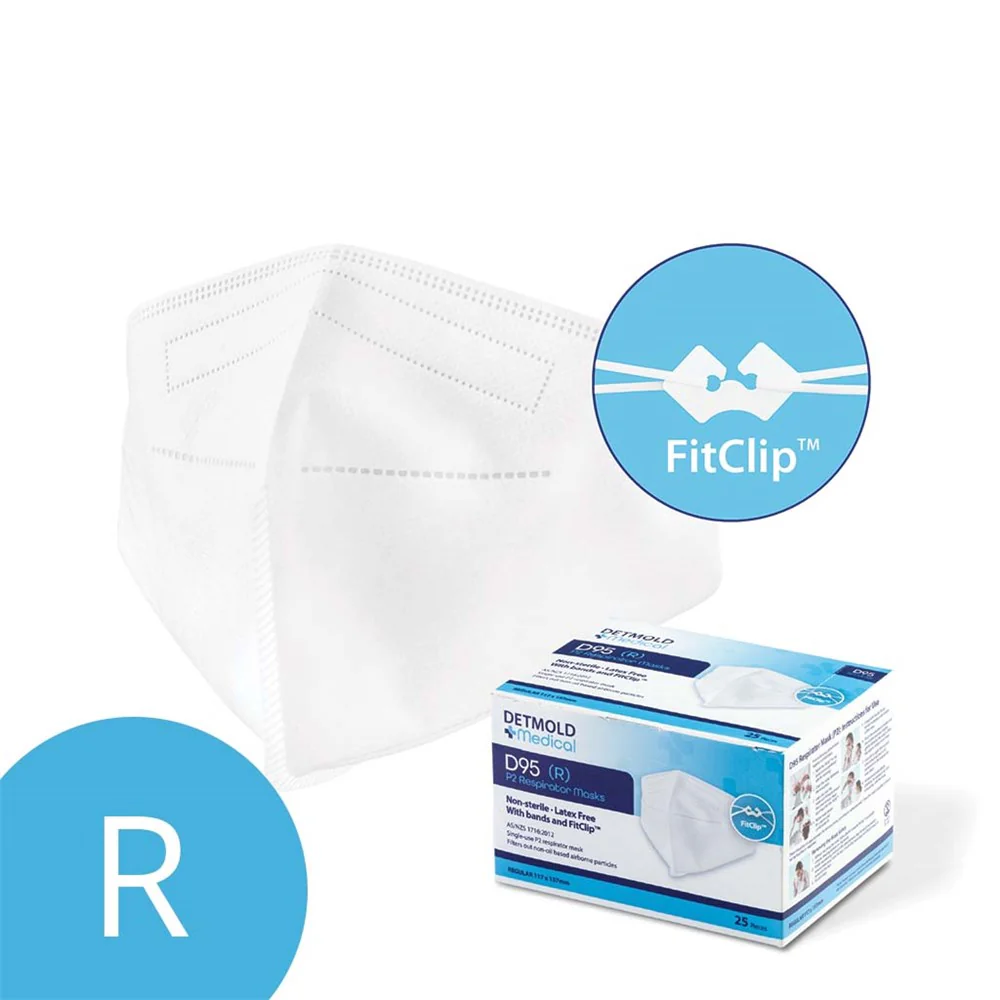 Face Mask D95 P2 Respirator w FitClip Detmold Regular