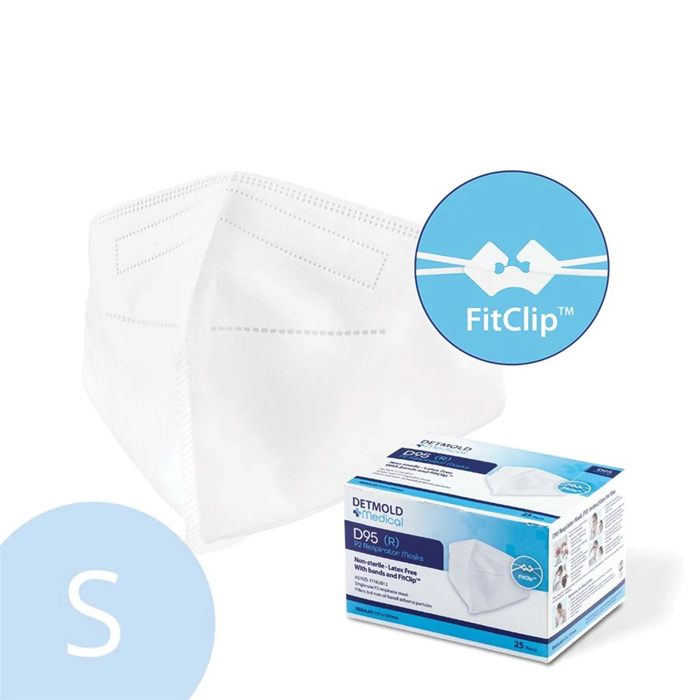 Face Mask D95 P2 Respirator w FitClip Detmold Small