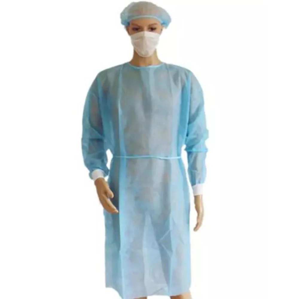 Gown Elastic Cuff Non-Sterile Waterproof Blue