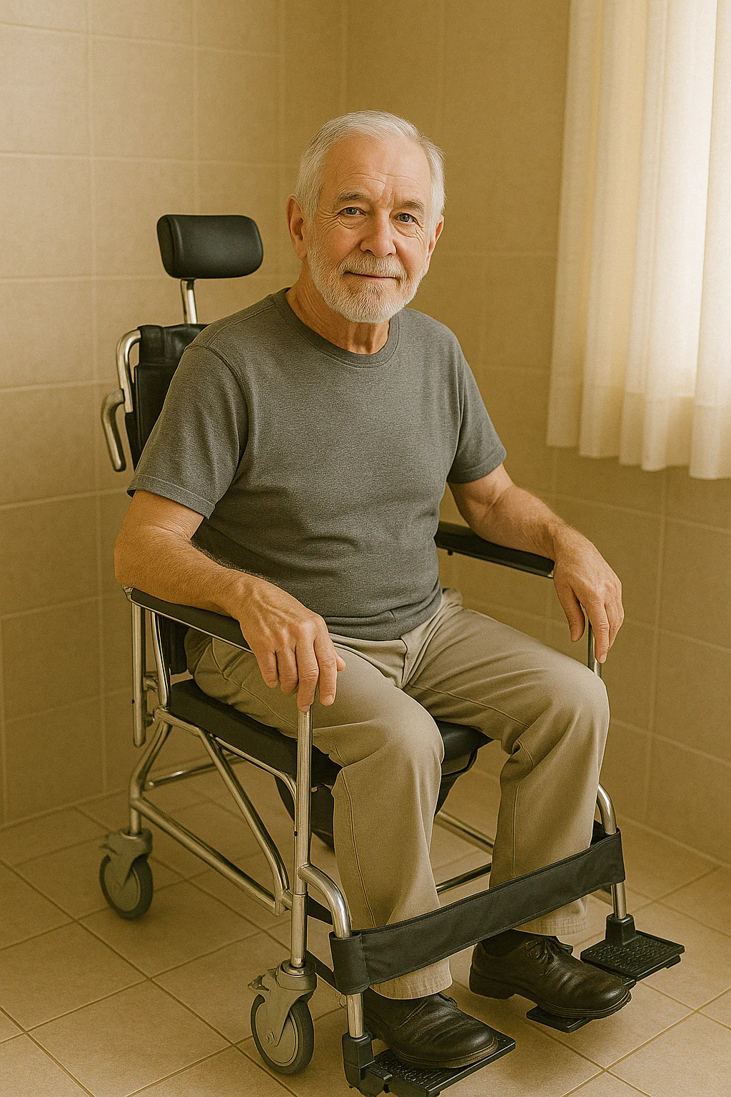 Mobile Shower Commode - Stainless Steel - Image 4