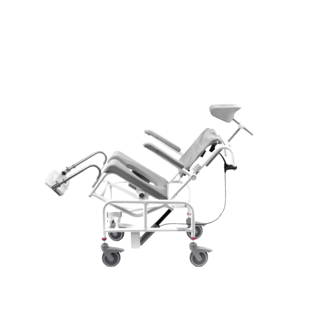 Tilt-in-Space Mobile Shower & Toilet Commode Chair – Height Adjustable, 140kg Capacity - Image 5