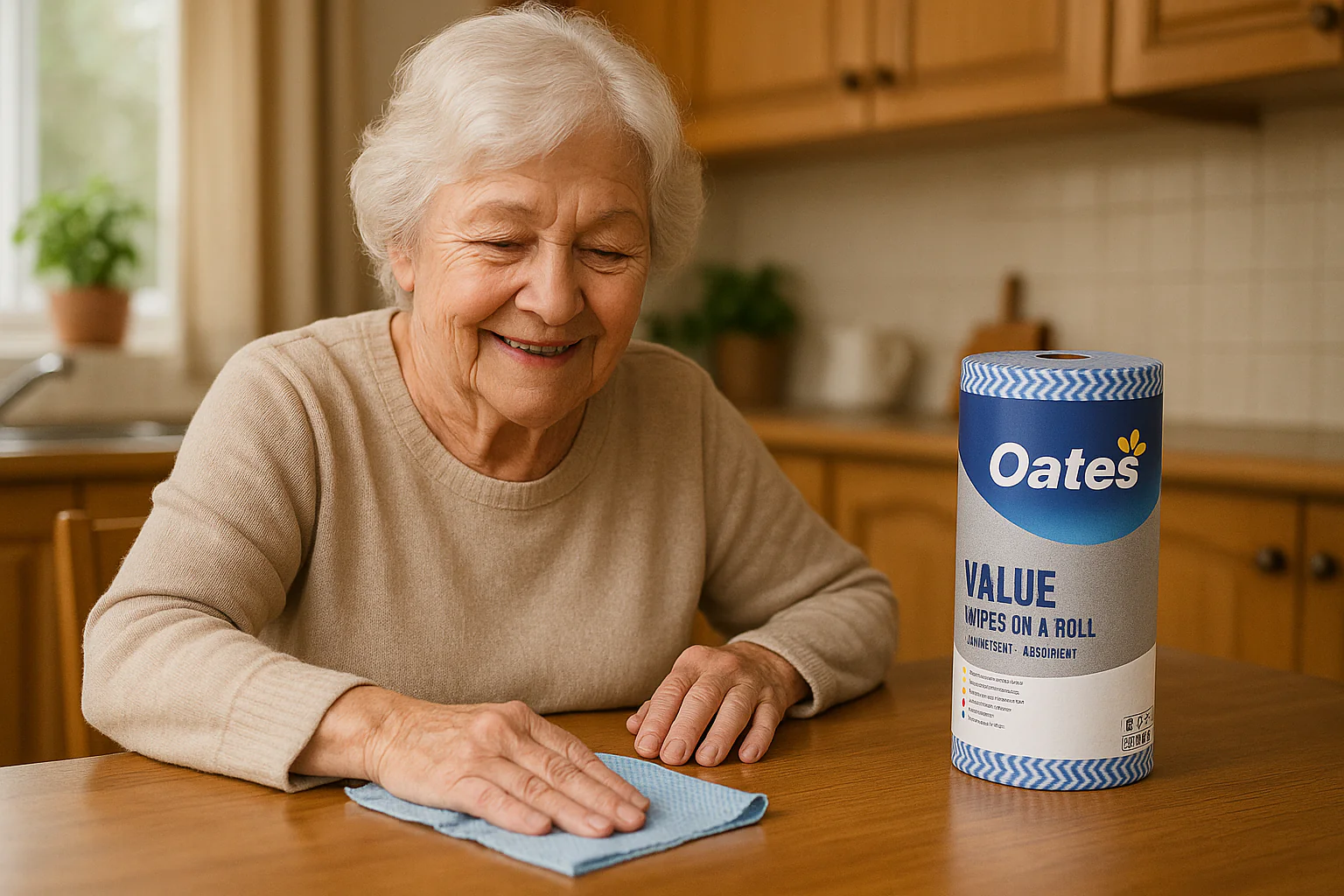 Oates Value Wipes Roll 45m - Blue - Image 2