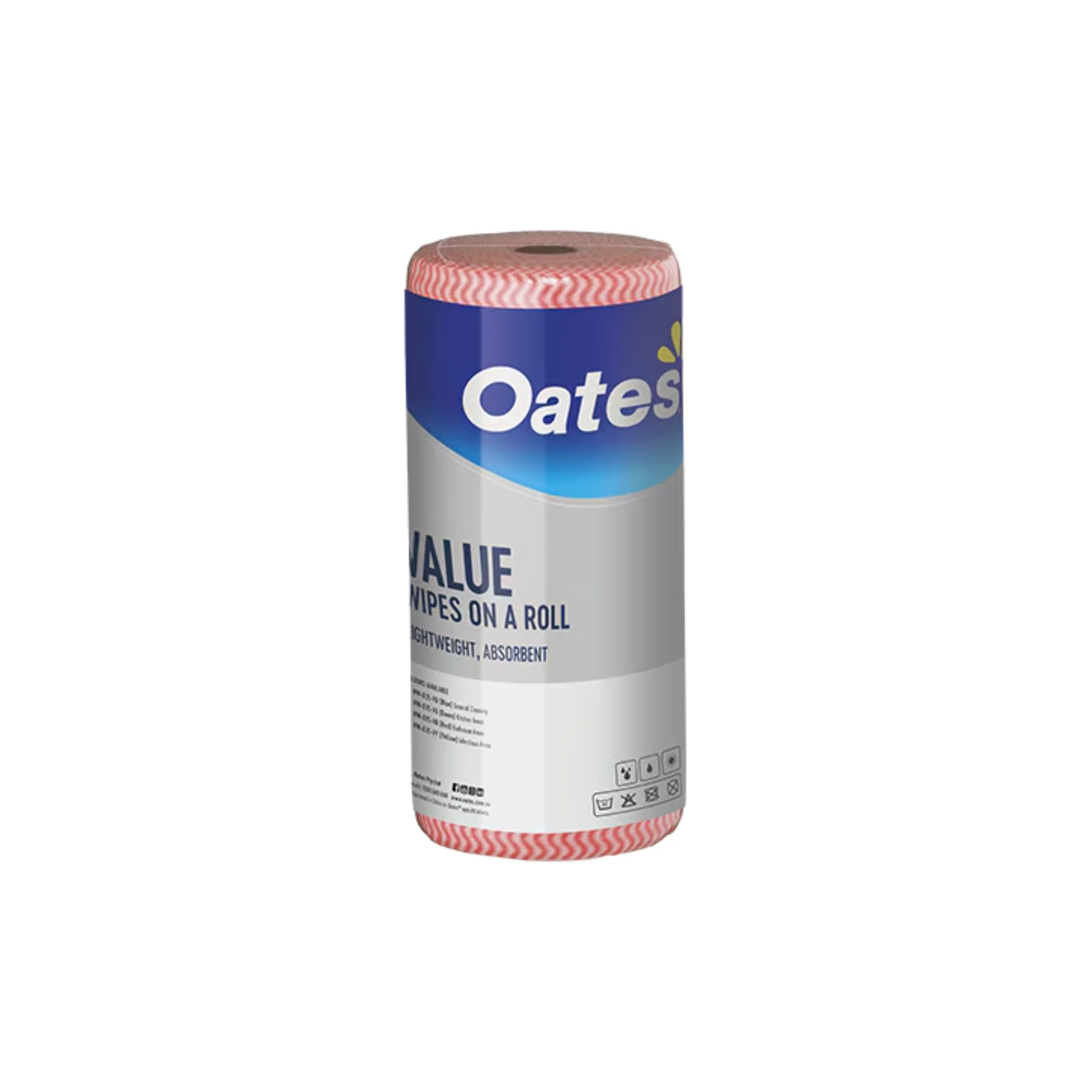 Oates Value Wipes Roll 45m - Red