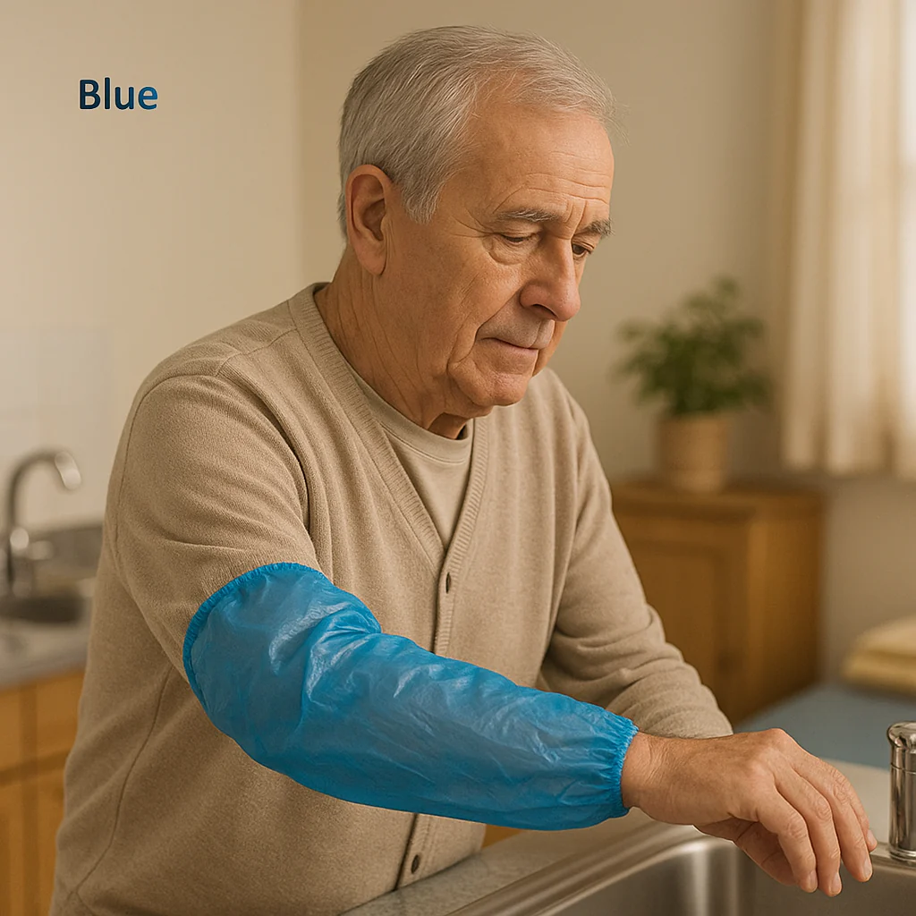 Oversleeves Polythene Waterproof Blue Pk 100 (20 pks ctn) - Image 2