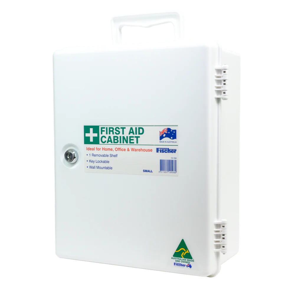 AEROCASE Small White Plastic Cabinet with Key Latch 26 x 32 x 14cm