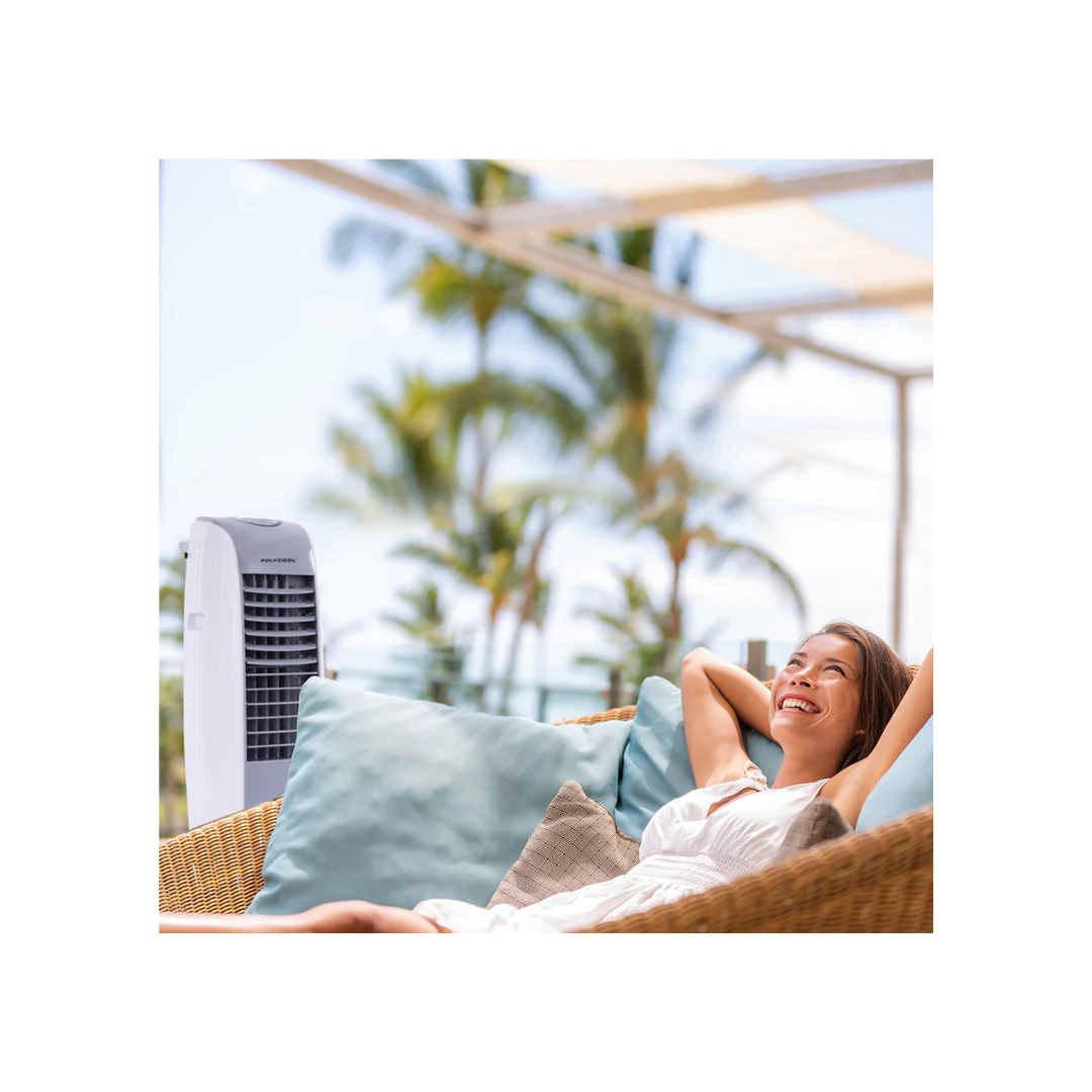 POLYCOOL 8L Portable Evaporative Air Cooler 24 Hour Timer 4 in 1 Cooling Fan, Grey and White - Image 5