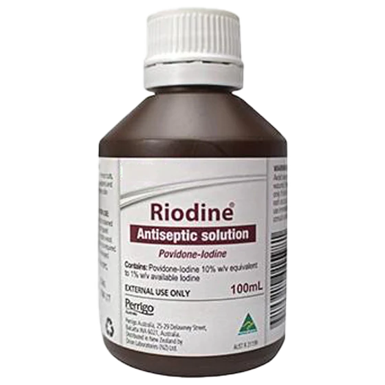 RIODINE 10% Povidone Iodine Solution Bottle 100ml